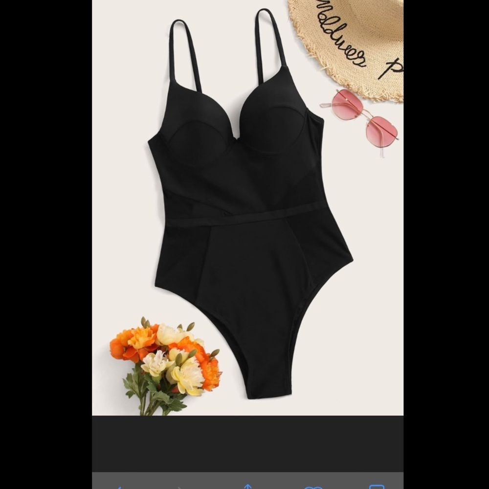 Shein black one piece